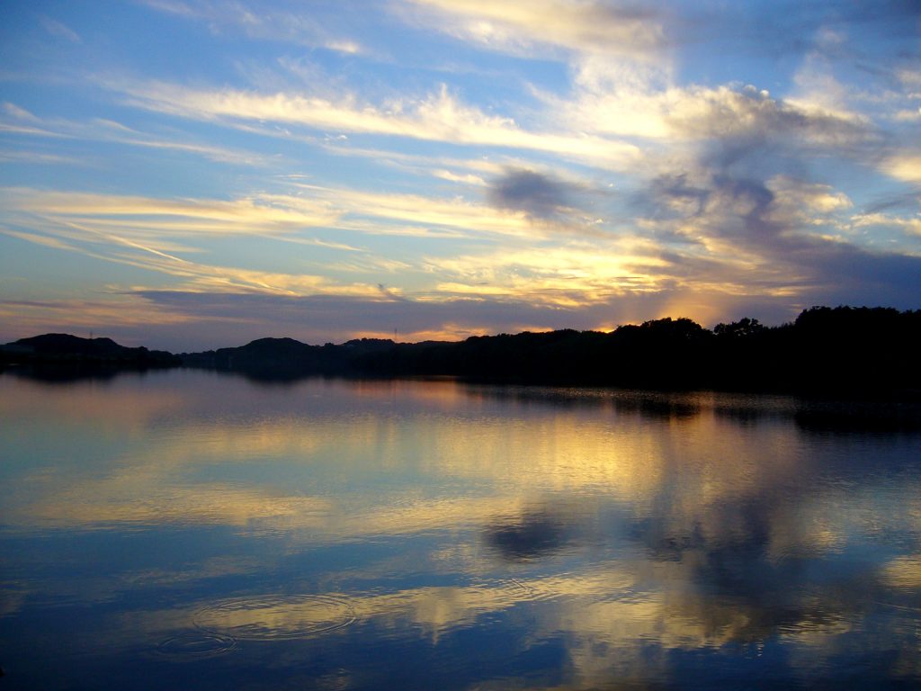川辺の夕景