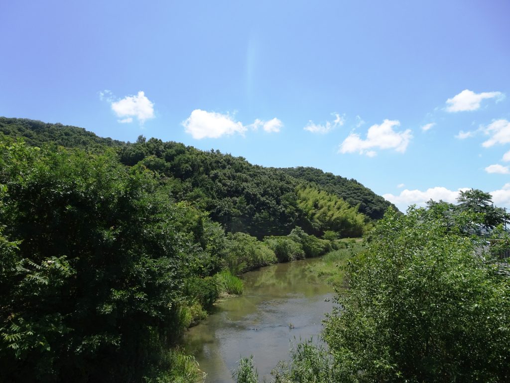 盛夏の空と川